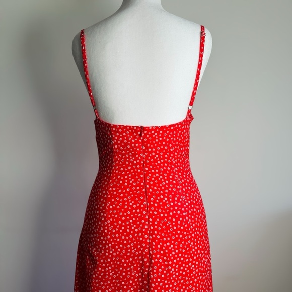 Charlie Holiday Red Floral Print Mini Dress Sundress Cottagecore Casual - Picture 12 of 16